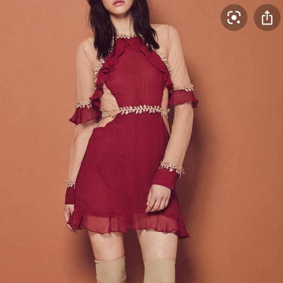 For Love & Lemons Lille Ruffled Dress NWT XS - Picture 2 of 16